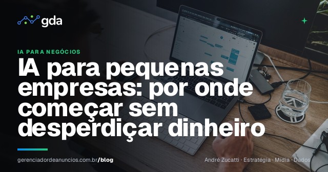 Empresário usa um assistente de inteligência artificial em um notebook no escritório
